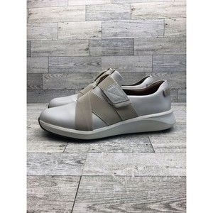 Clarks Womens Un Rio Strap Beige Leather Active Sneakers Shoes 8.5 M